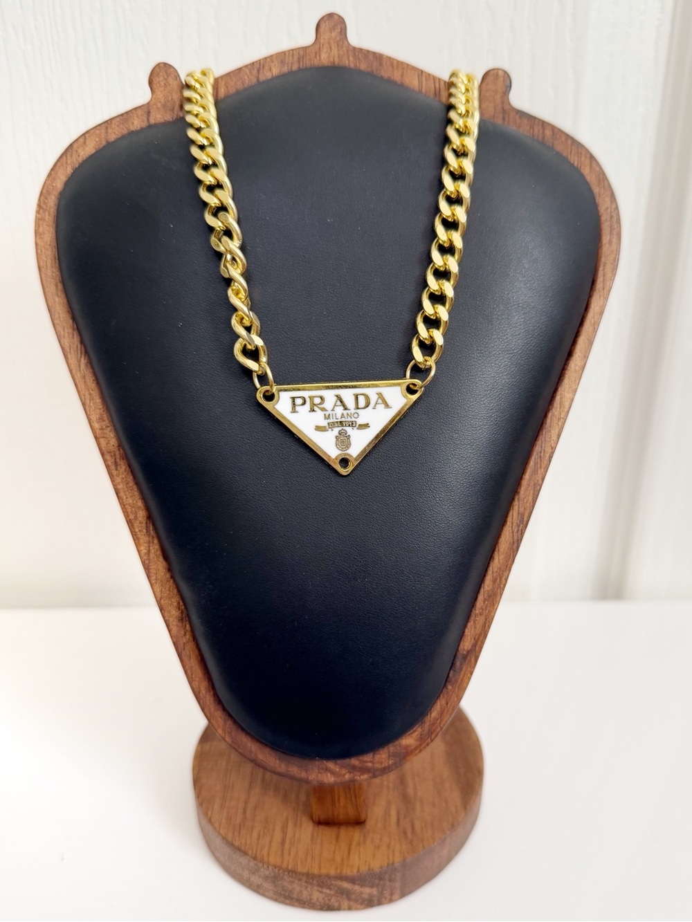 Gold Chain Necklace with Repurposed designer hardware
